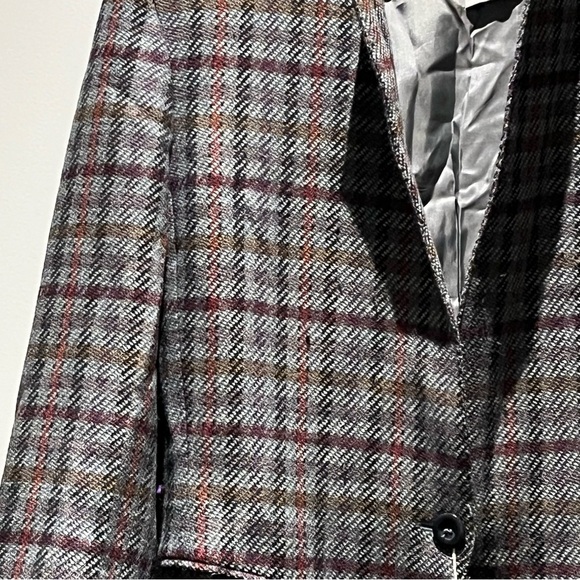 MARELLA Maxmara Heritage Check Plaid Pure New Wool Single Breasted Jacket Blazer - Picture 3 of 6